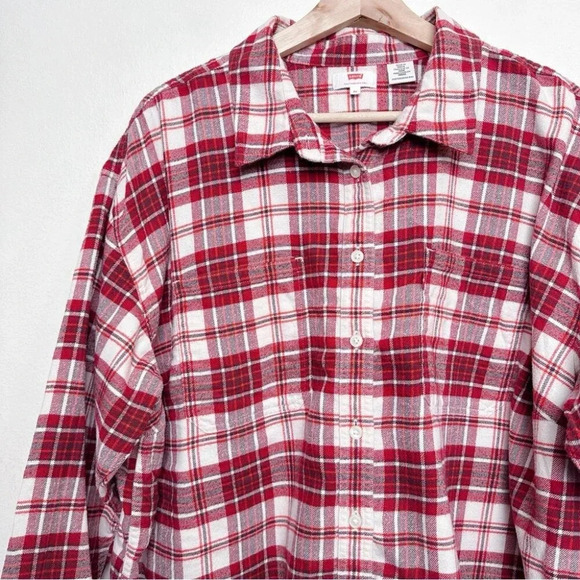 Levi’s Womens 2X  Maple Utility Shirt Boxy Length Flannel - Picture 7 of 16